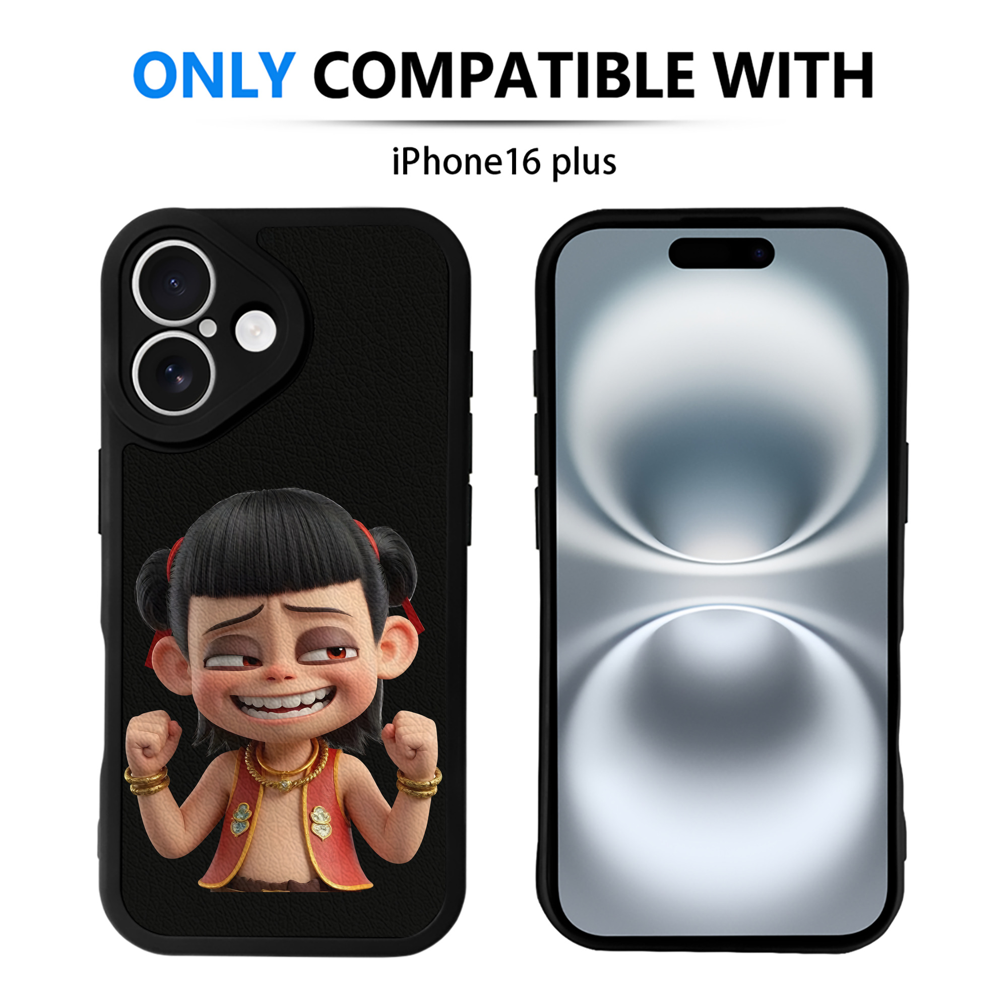 （画像用） Ne Zha 2 ナタ 魔童の大暴れ 【iPhone 16シリーズ対応】シリコンスマホケース（レザー調） 材質：シリコン